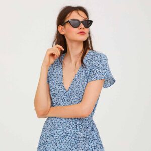 Patterned Wrap Dress Front