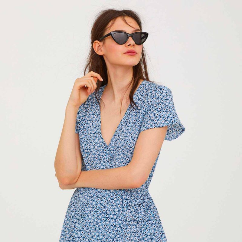 Patterned Wrap Dress Front